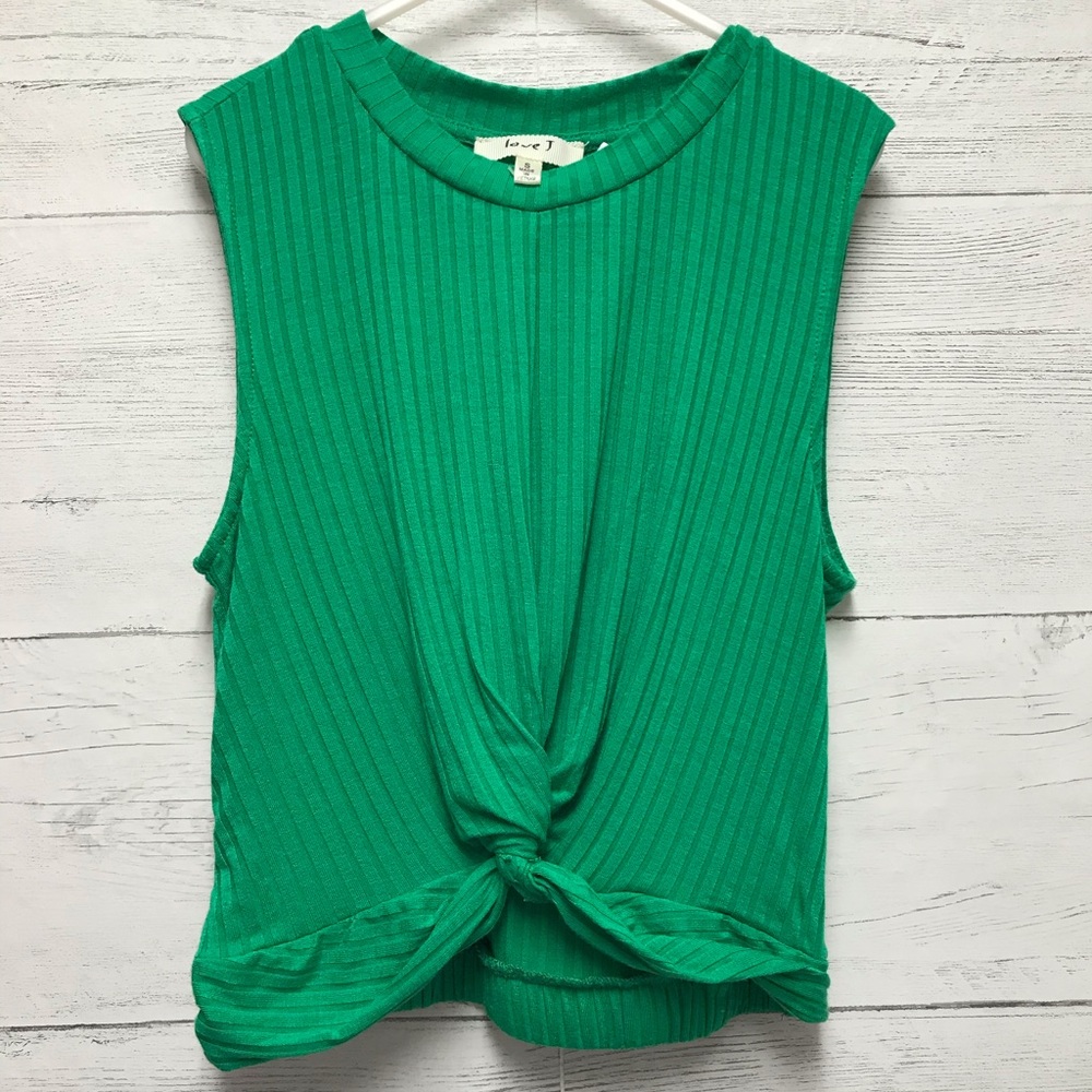 5/20 Love j ribbed tie front sleeveless top nwt